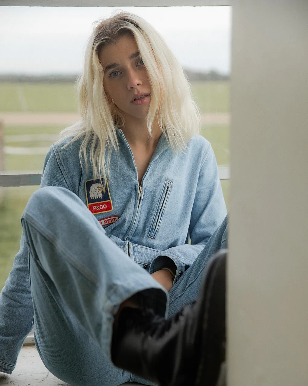 1/2 Mile Speedway Boilersuit - Washed Denim