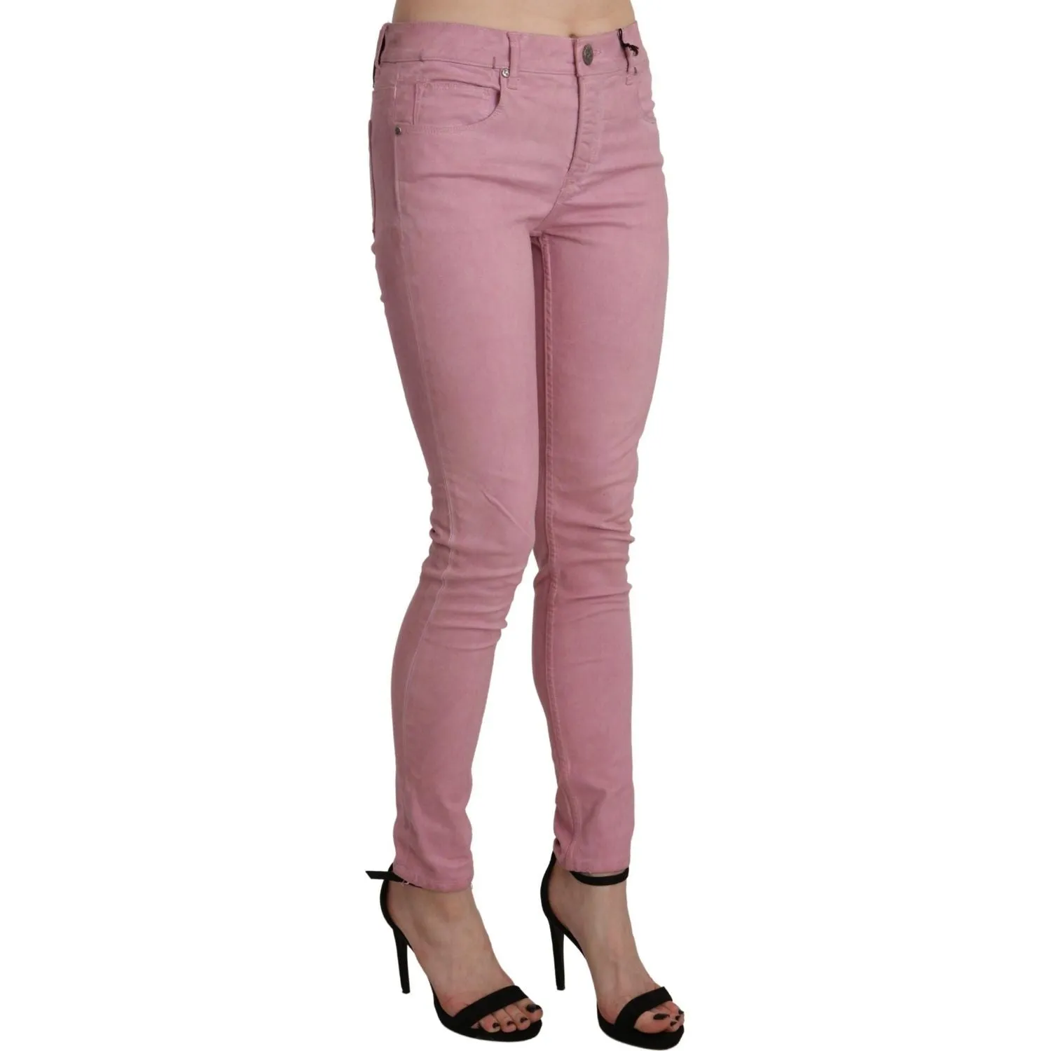 Acht Chic Pink Mid Waist Skinny Jeans