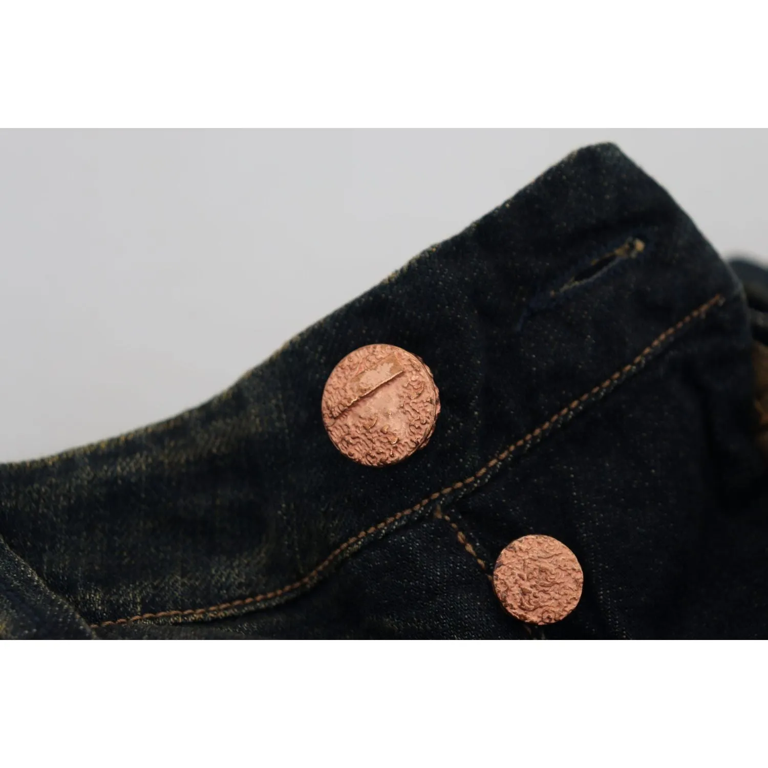 Acht Elegant Blue Washed Denim Pants - Authentic Craftsmanship