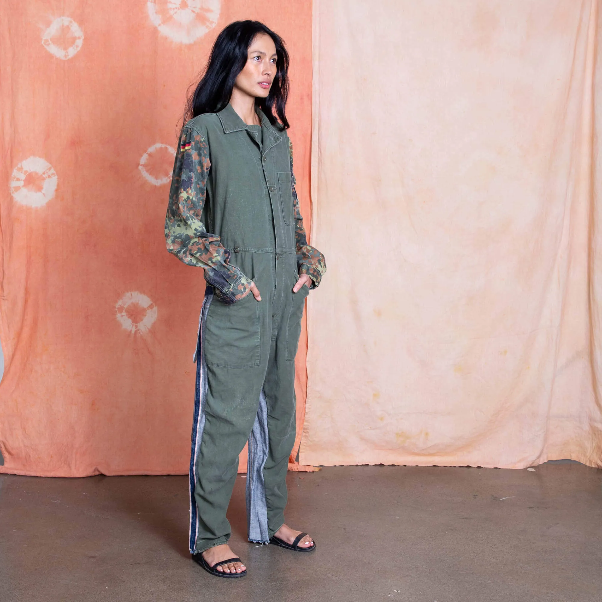 Army   Selvedge Denim Reworked Jumpsuit