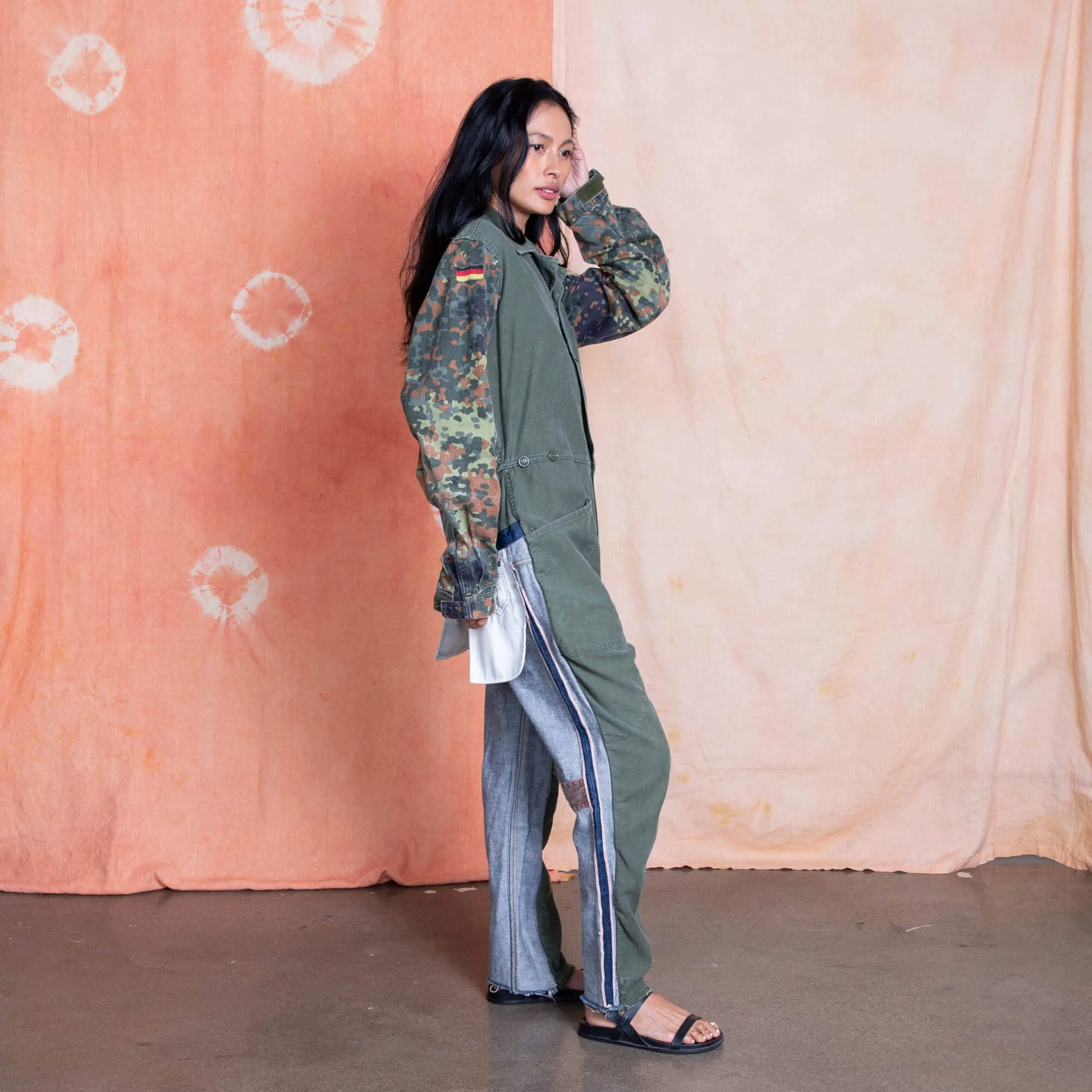 Army   Selvedge Denim Reworked Jumpsuit