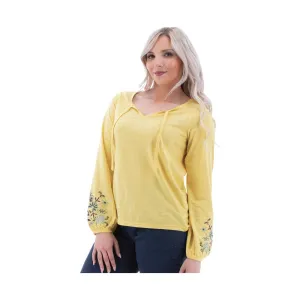 Aventura Women's Kateri Long Sleeve Top - Custard