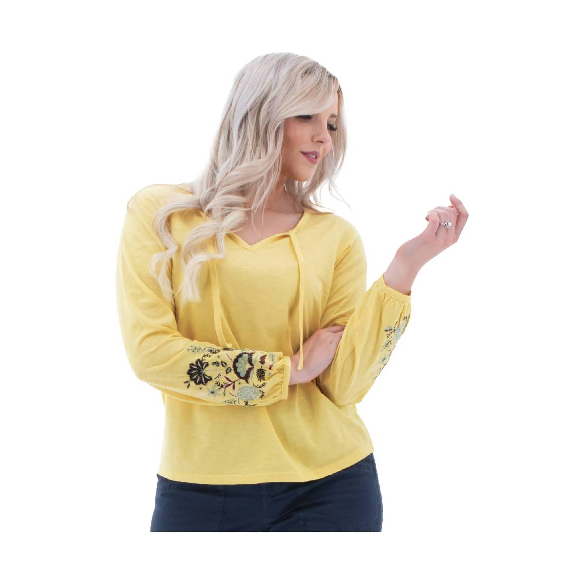 Aventura Women's Kateri Long Sleeve Top - Custard