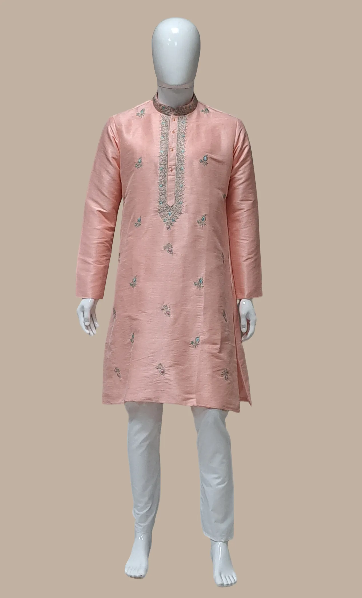 Baby Pink Embroidered Kurta Set