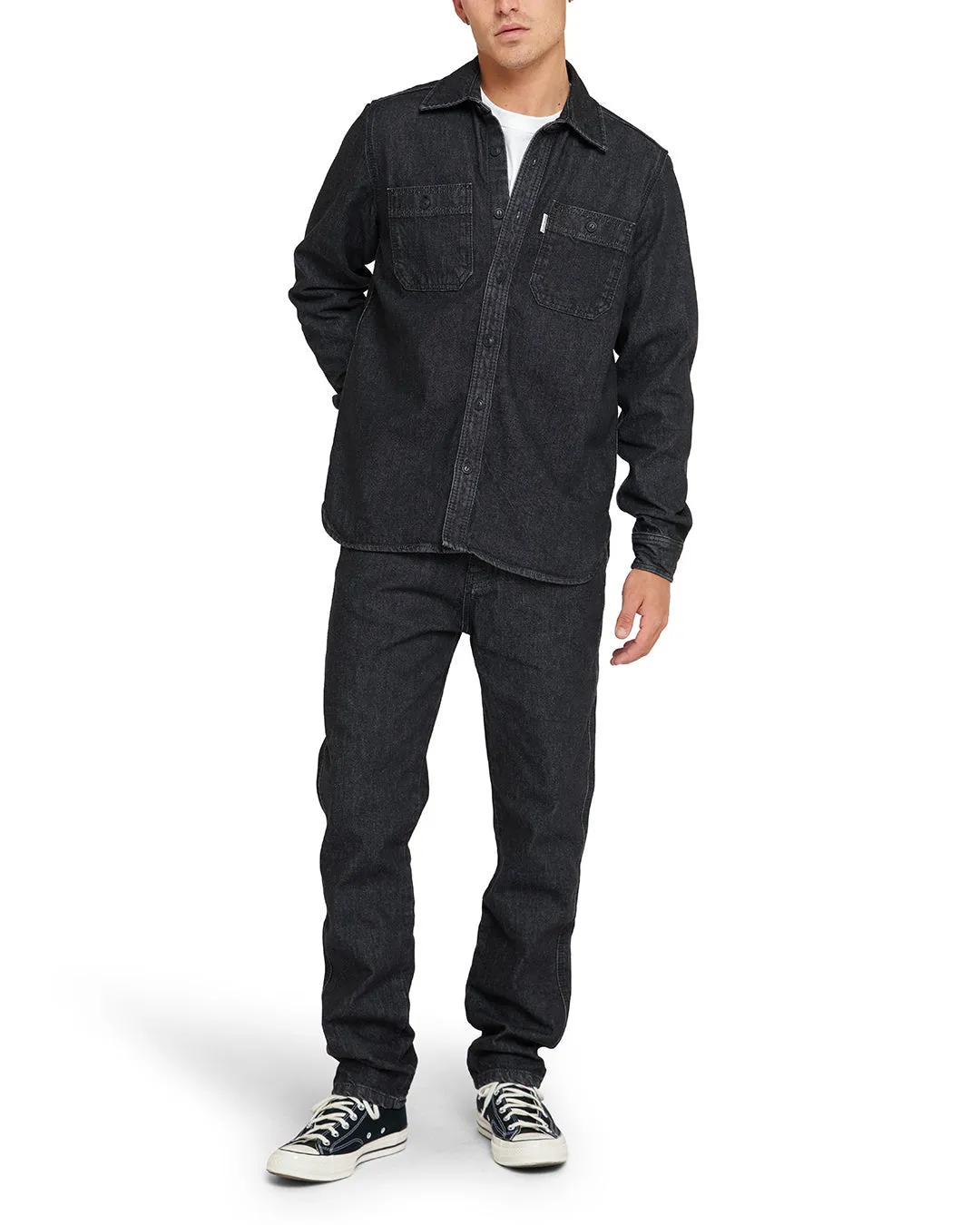 Boston Denim Shirt - Washed Black