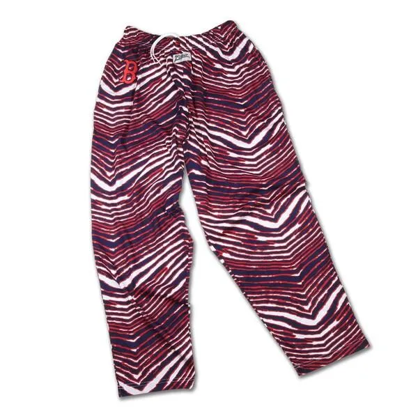 Boston Red Sox ZUBAZ Red Navy White Vintage Style Zebra Logo Pants