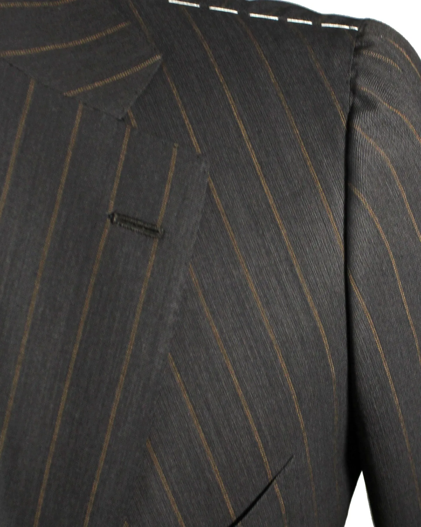 Cesare Attolini Suit Black Brown Stripes EU 48/ US 38