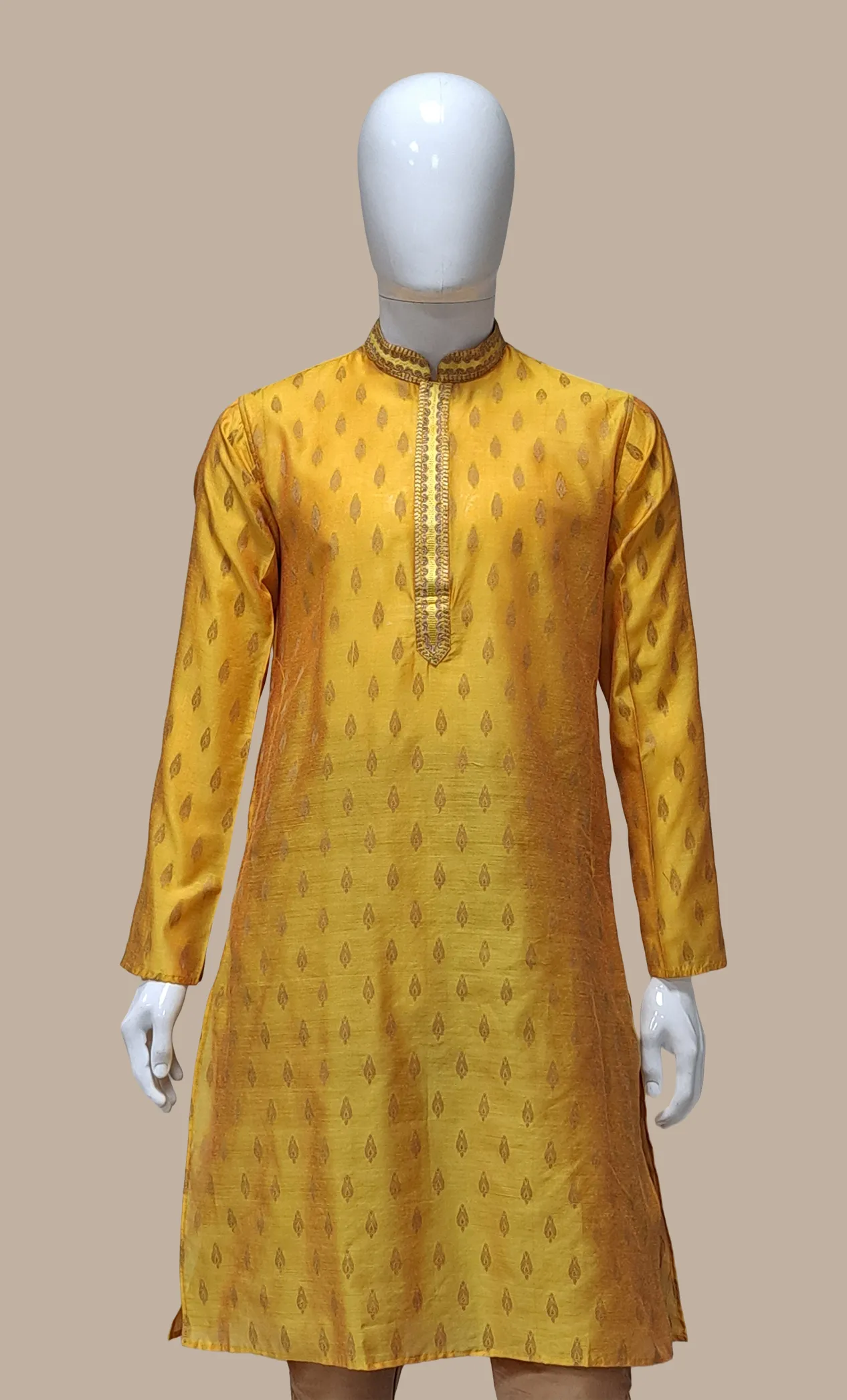 Deep Mustard Embroidered Kurta Set