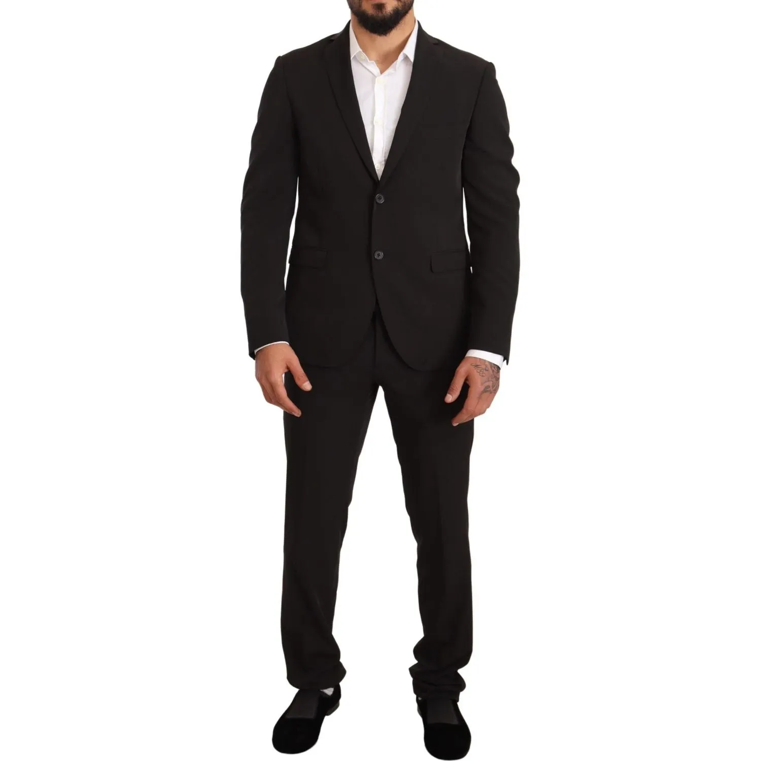 Domenico Tagliente Elegant Black Slim Fit Two-Piece Suit