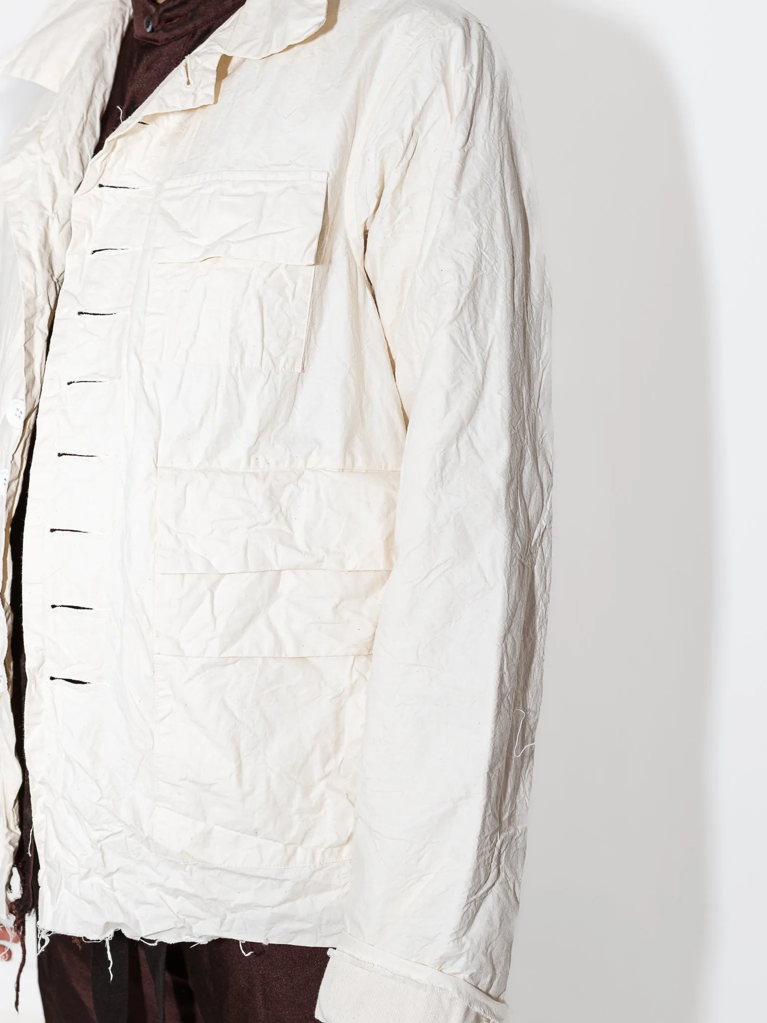 Elena Dawson Work Jacket, Cream Cotton Cambric