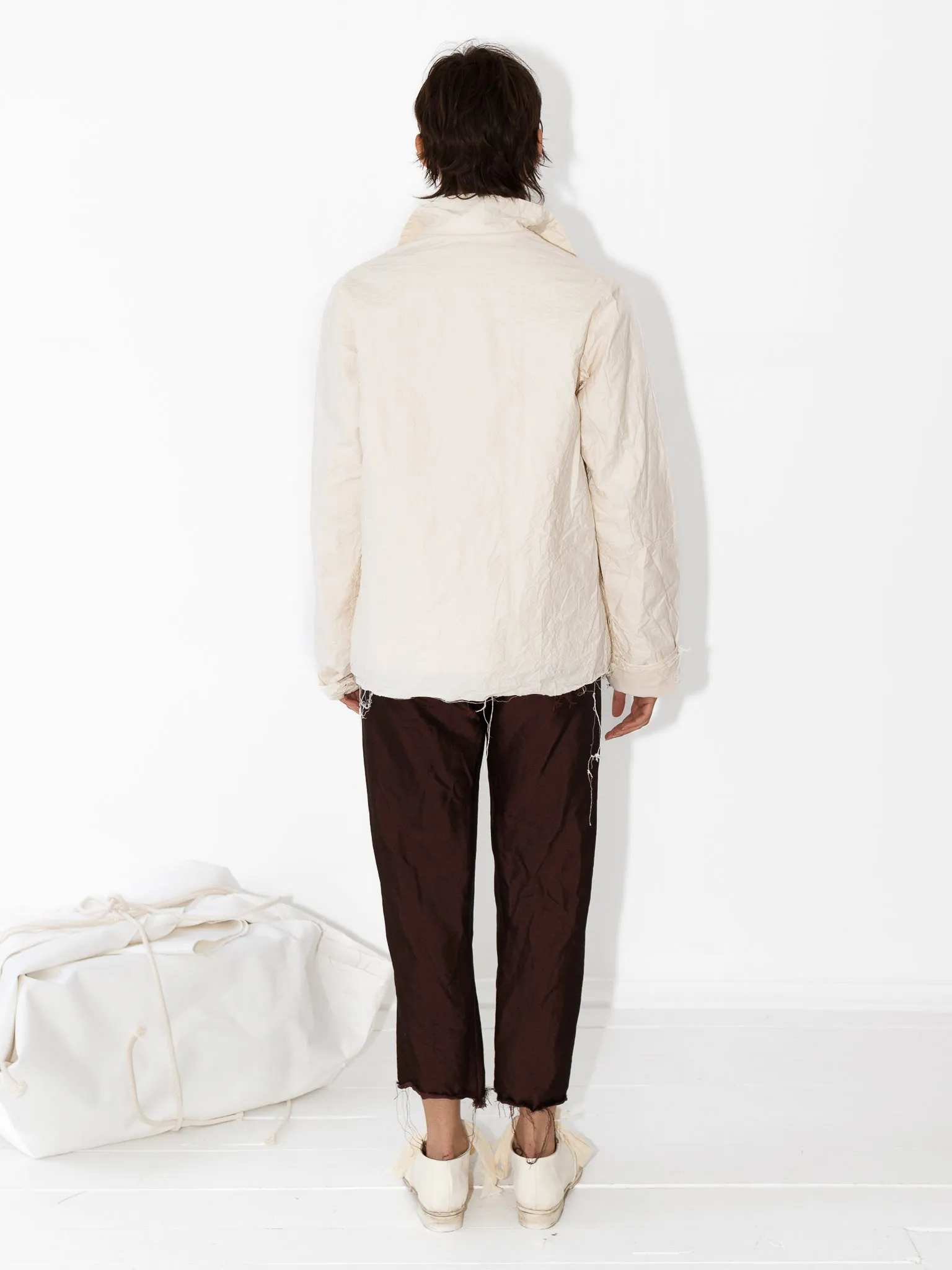 Elena Dawson Work Jacket, Cream Cotton Cambric