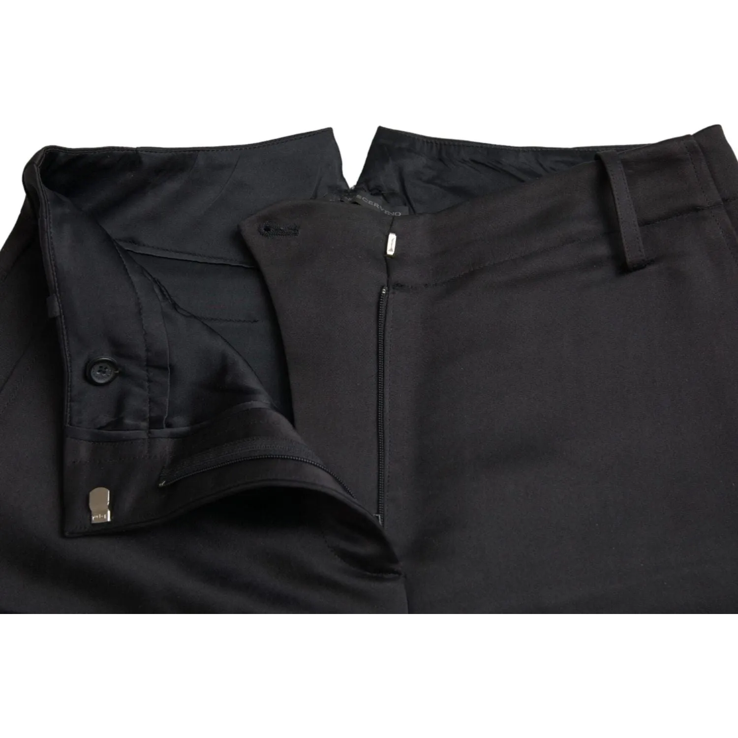 Ermanno Scervino Black High Waist Capri Cropped Pants