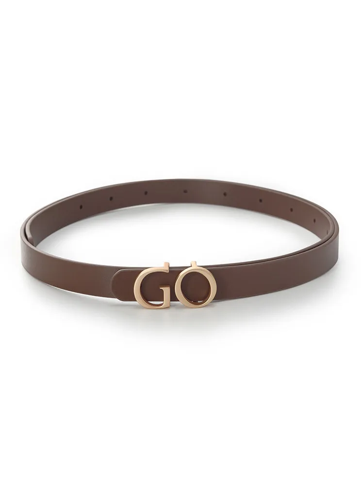 GO Letter Small Size Women Leather Belt