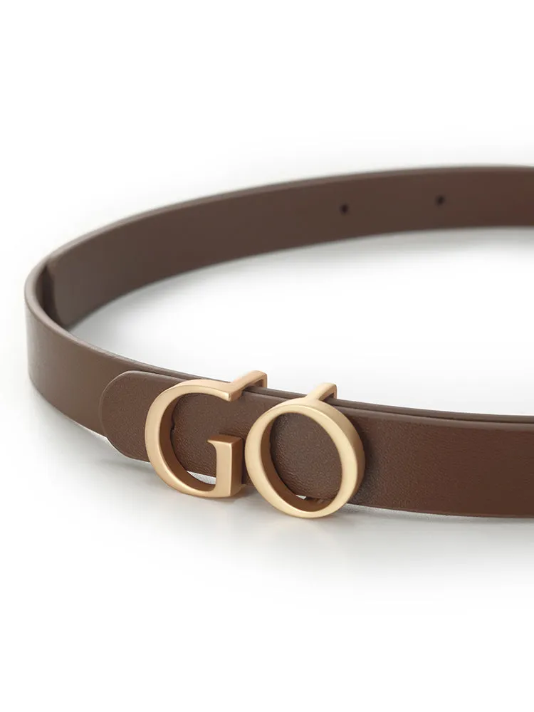 GO Letter Small Size Women Leather Belt