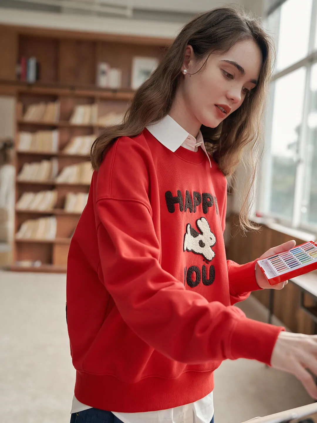 Happy to You Rabbit Graphic Hoodie