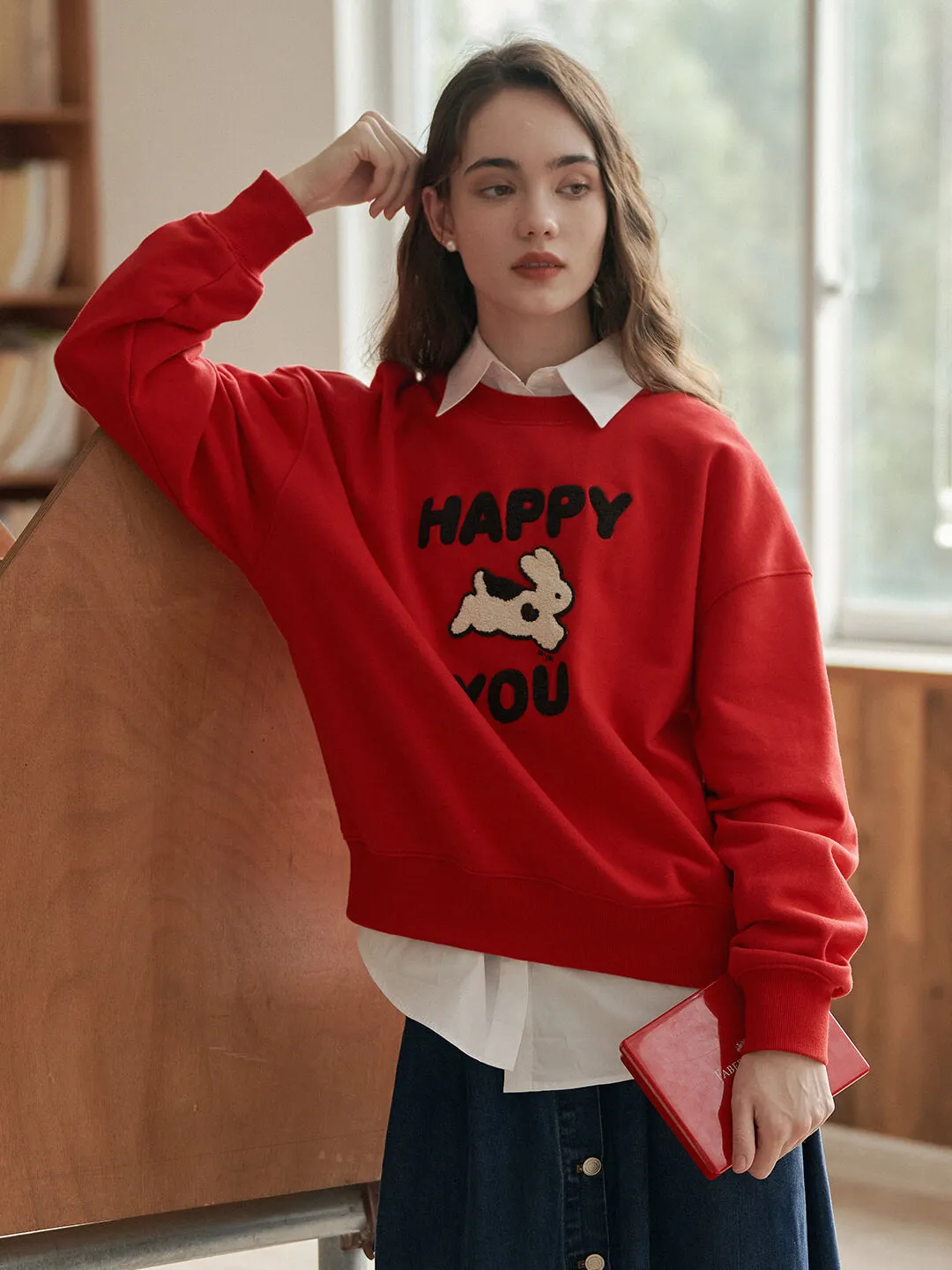 Happy to You Rabbit Graphic Hoodie