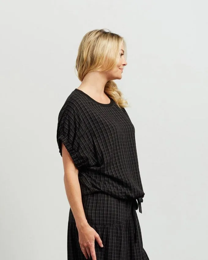 Harlee Top - Black Plaid