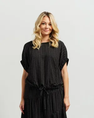 Harlee Top - Black Plaid