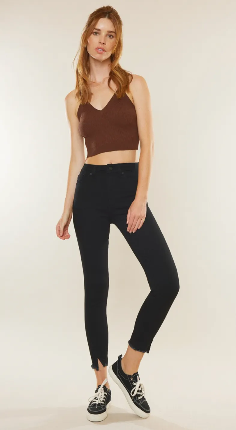 High Rise Jet Black Skinny