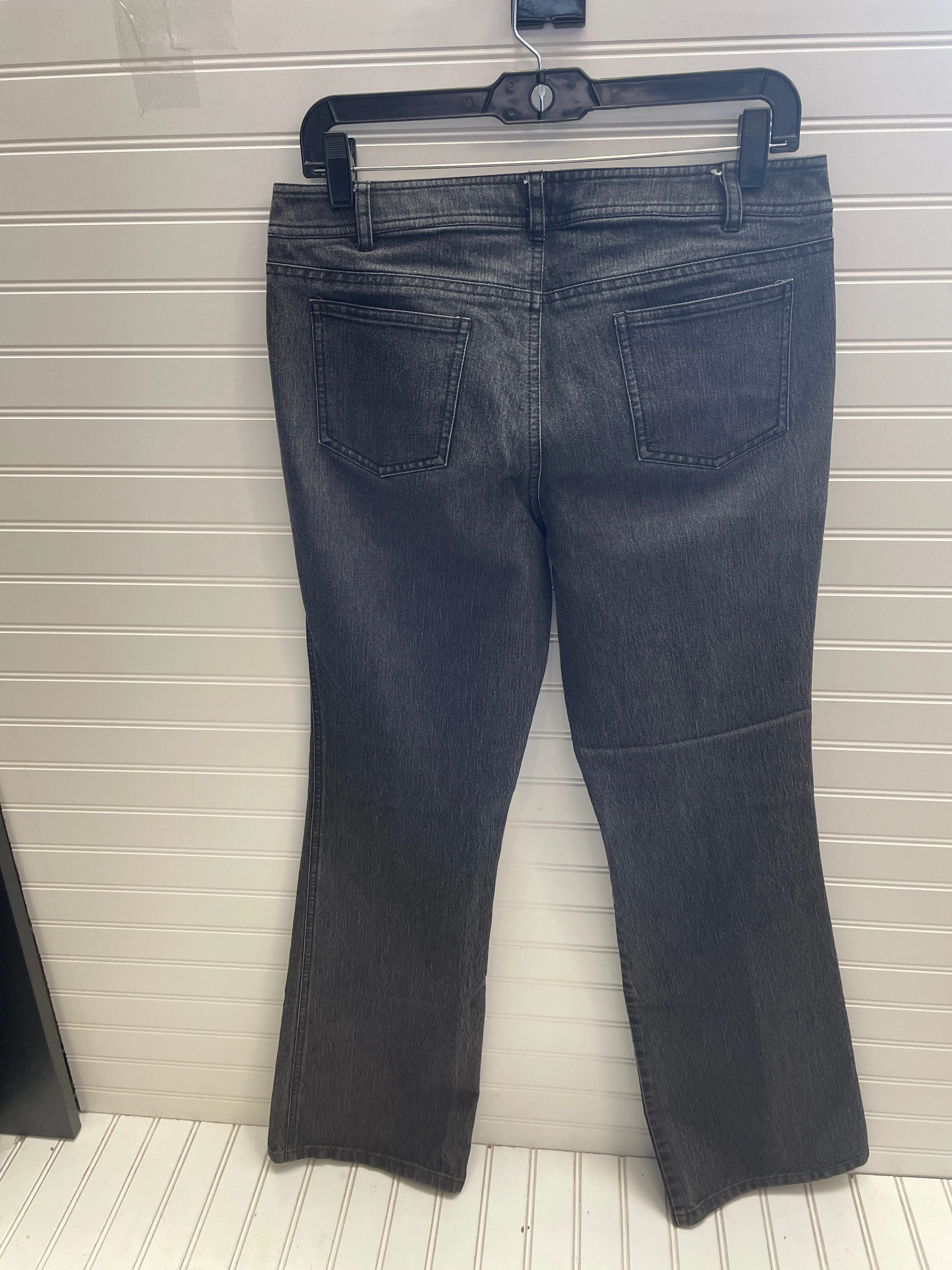 Jeans Flared By Lafayette 148 In Black Denim, Size: 6