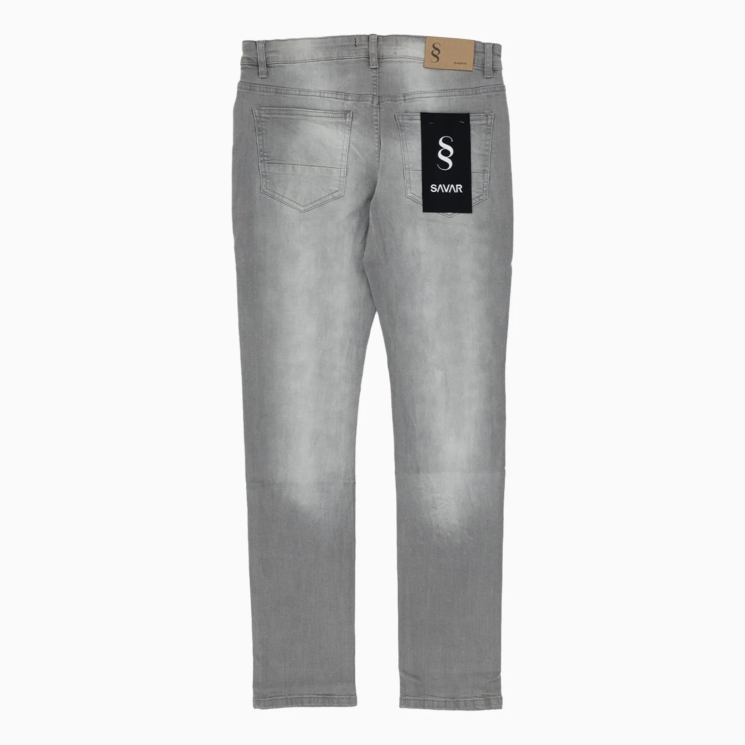 Kid's Savar Light Grey Slim Denim Ripped Jeans Pant