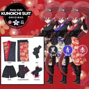 Kunoichi (female ninja) Costume 2WAY Type (Pants/Wrap Skirt)