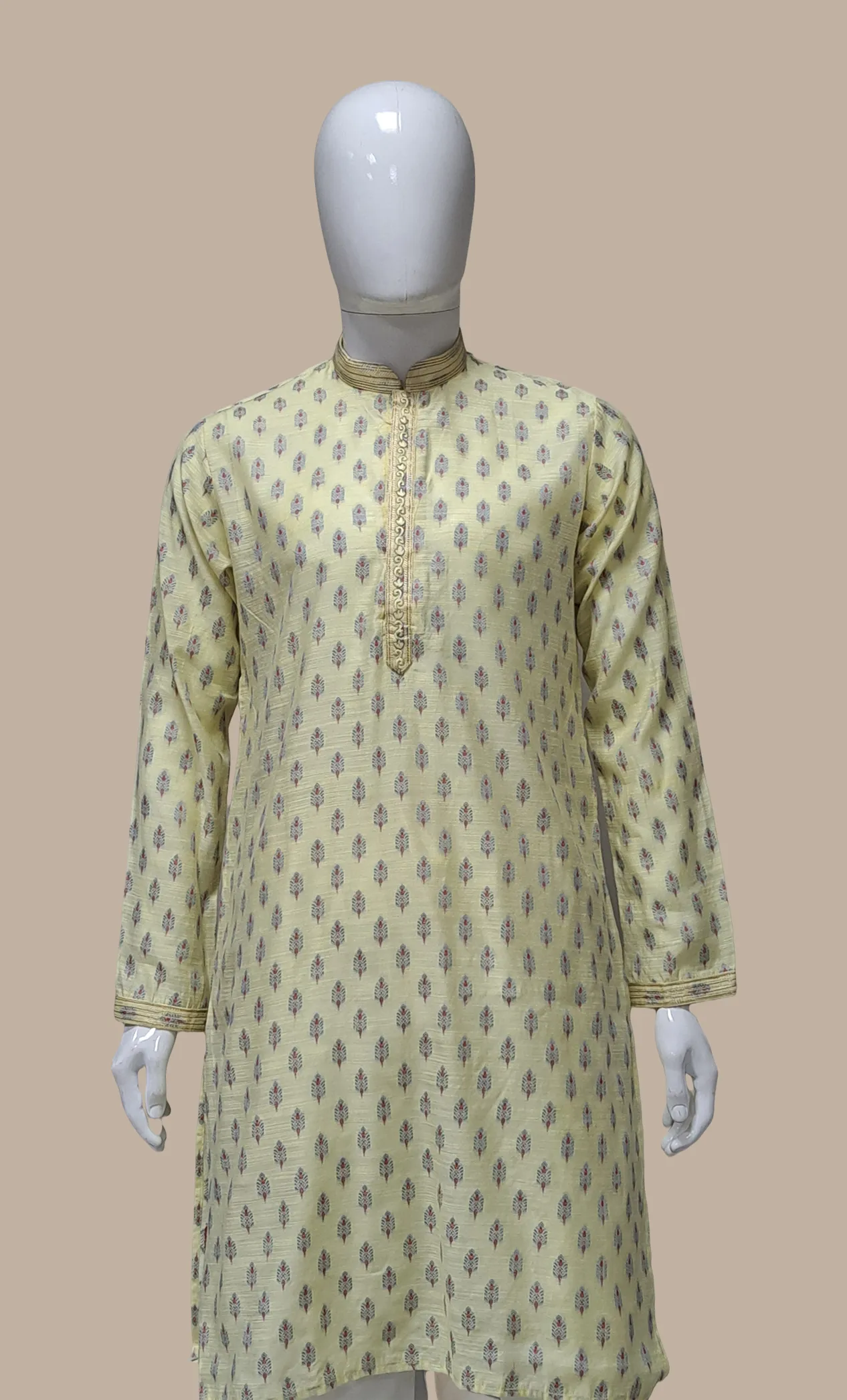 Lemon Embroidered Kurta Set