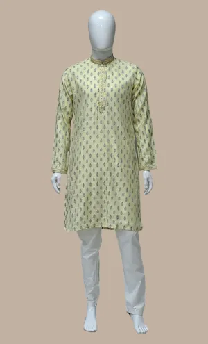 Lemon Embroidered Kurta Set