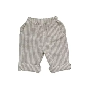 Linen Baby Pants - Beige Stripes