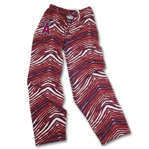 Los Angeles Angels ZUBAZ Red White Navy Vintage Style Zebra Pants