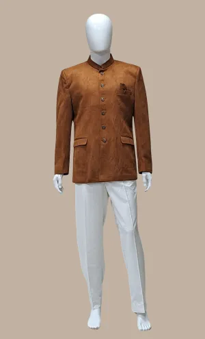 Mens Deep Camel Jodhpuri Set