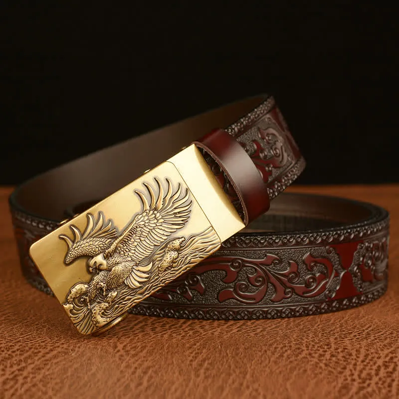 Men's Eagle Expanded Its Wings Leather Belt