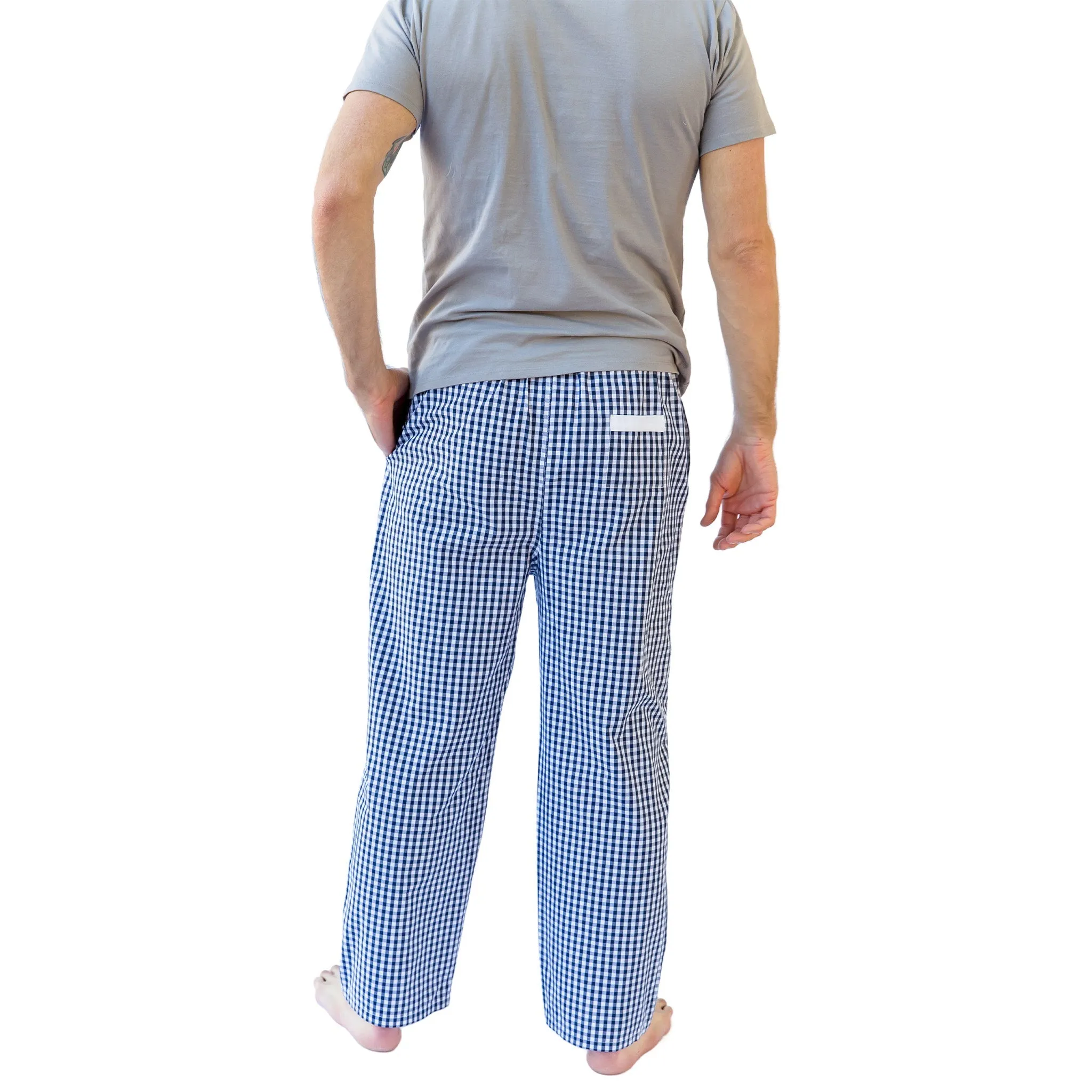 Men's Hepburn Gingham Navy Pj Pants