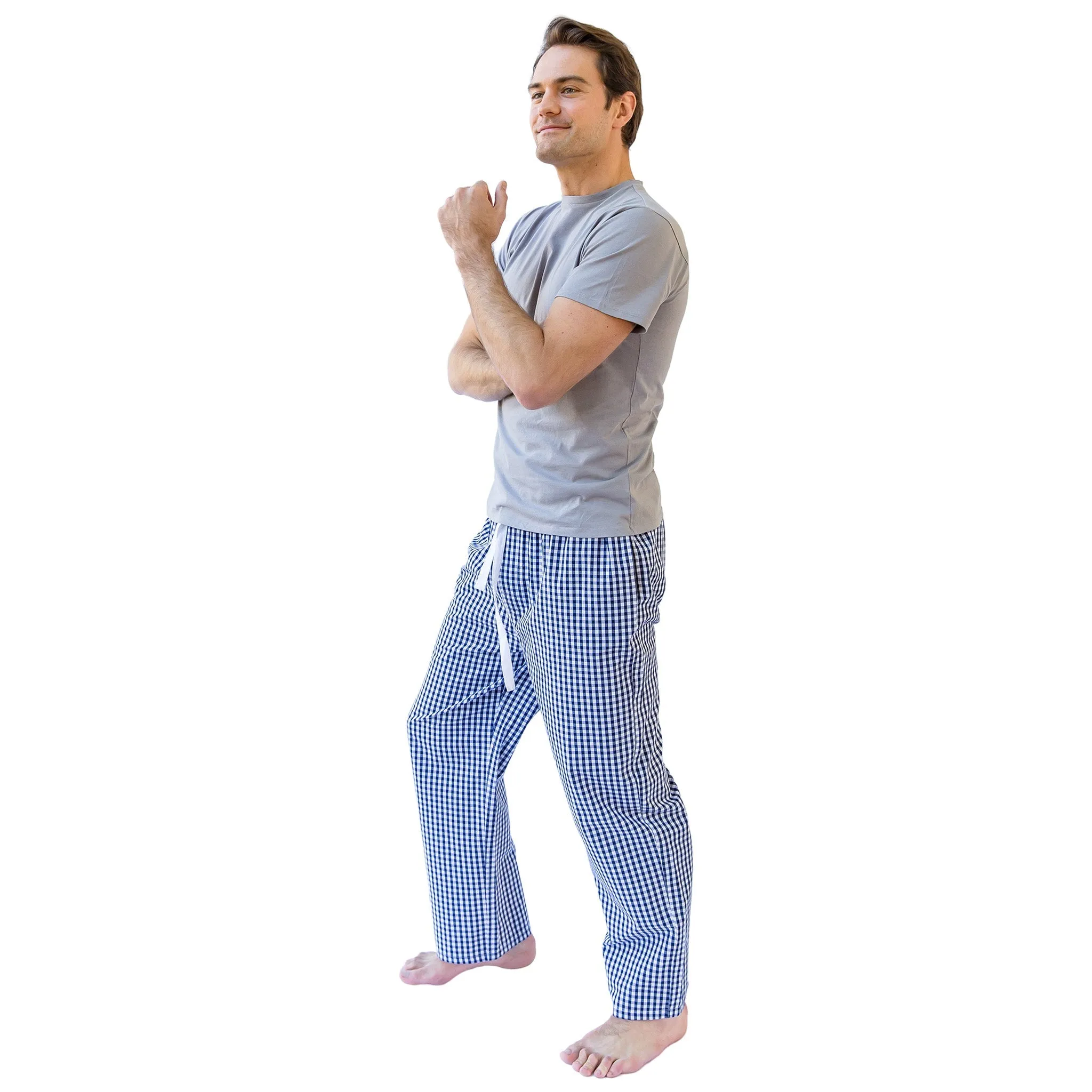 Men's Hepburn Gingham Navy Pj Pants