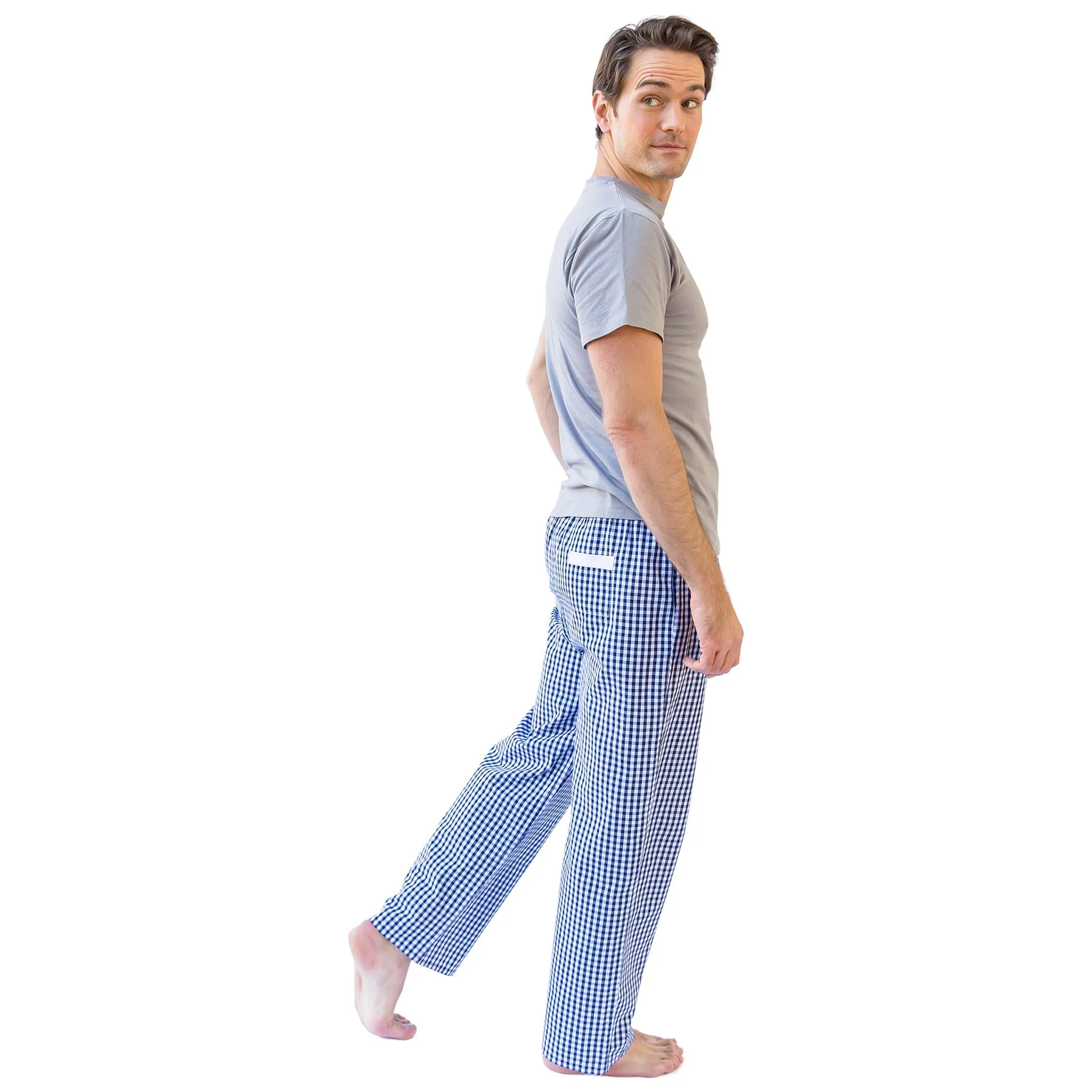 Men's Hepburn Gingham Navy Pj Pants