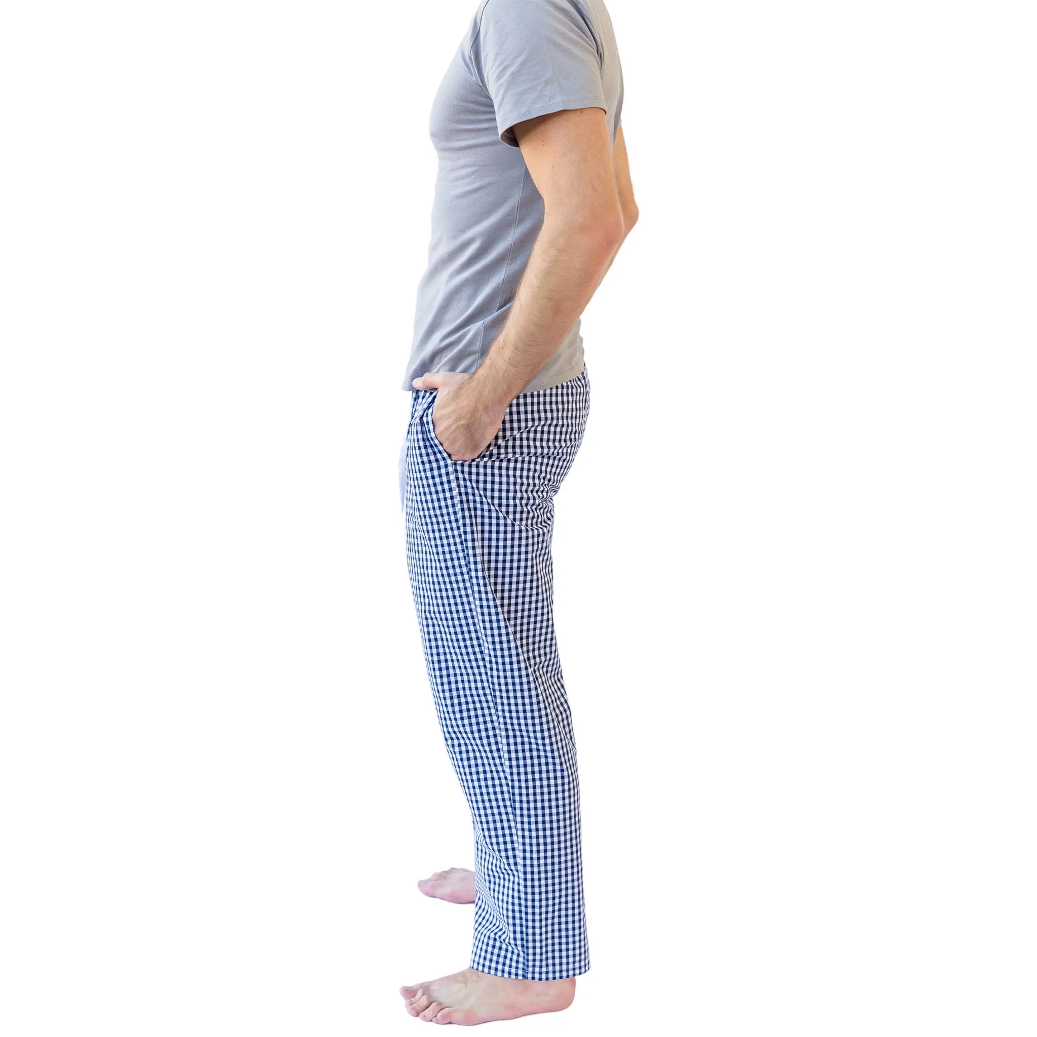 Men's Hepburn Gingham Navy Pj Pants