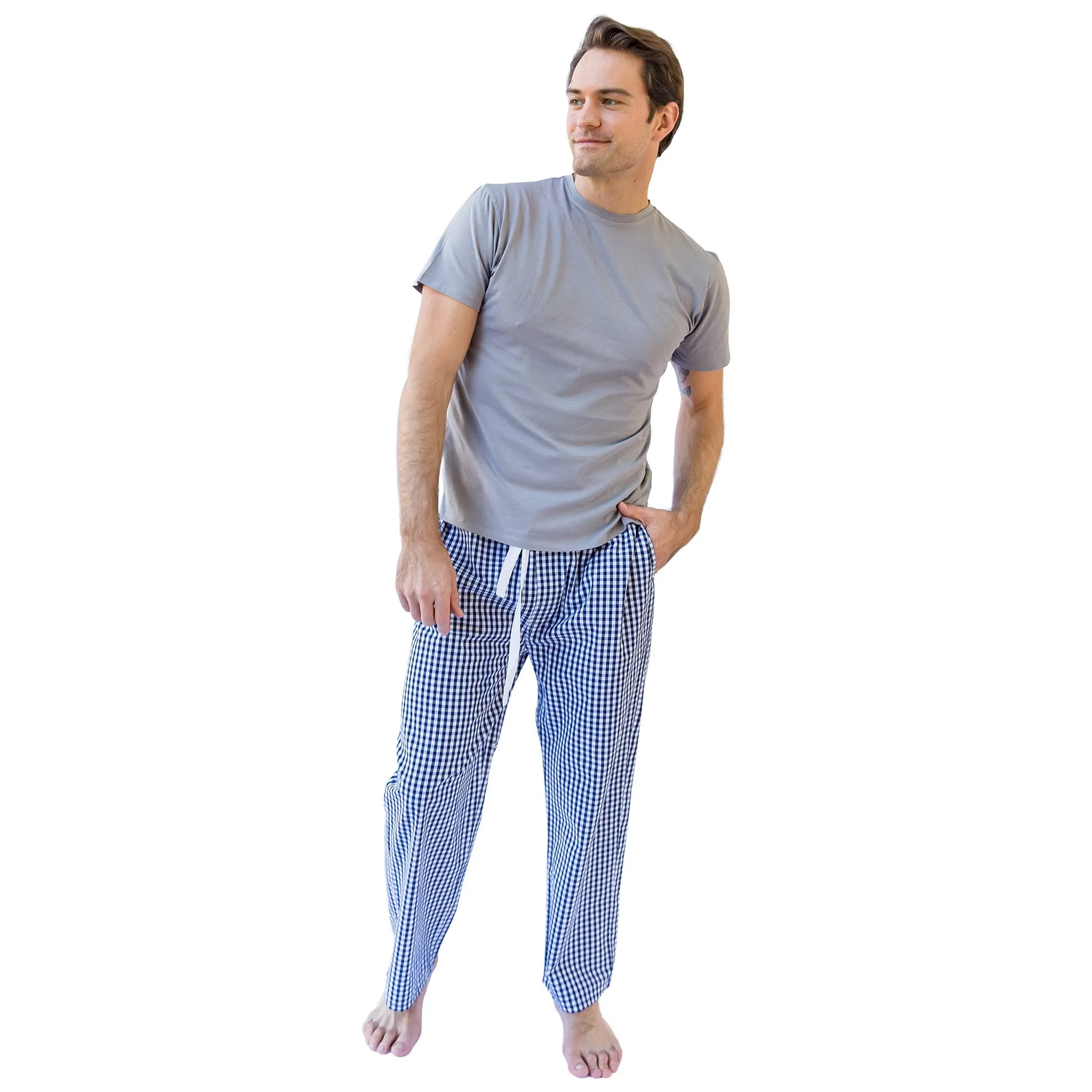 Men's Hepburn Gingham Navy Pj Pants