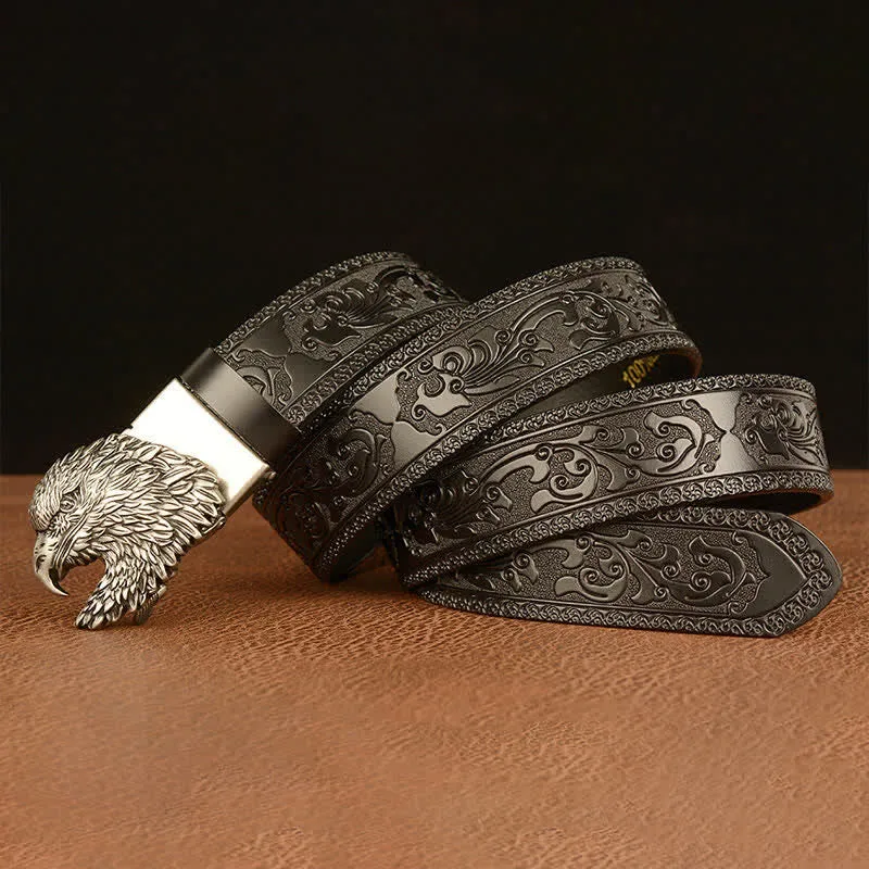 Men's Three-dimensional Eagle Head Leather Belt