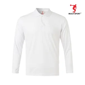 MULTISPORT LONG SLEVEE MINI EYELET POLO (WHITE)