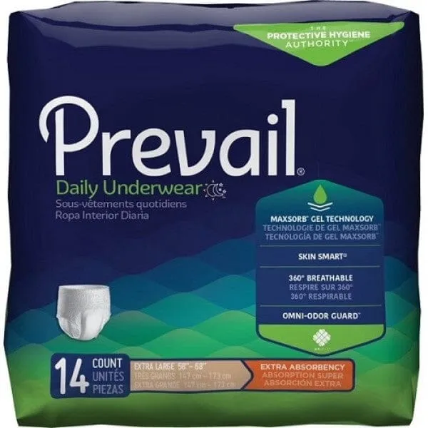 Prevail Adult Daily Disposable Underwear, Extra Absorbency