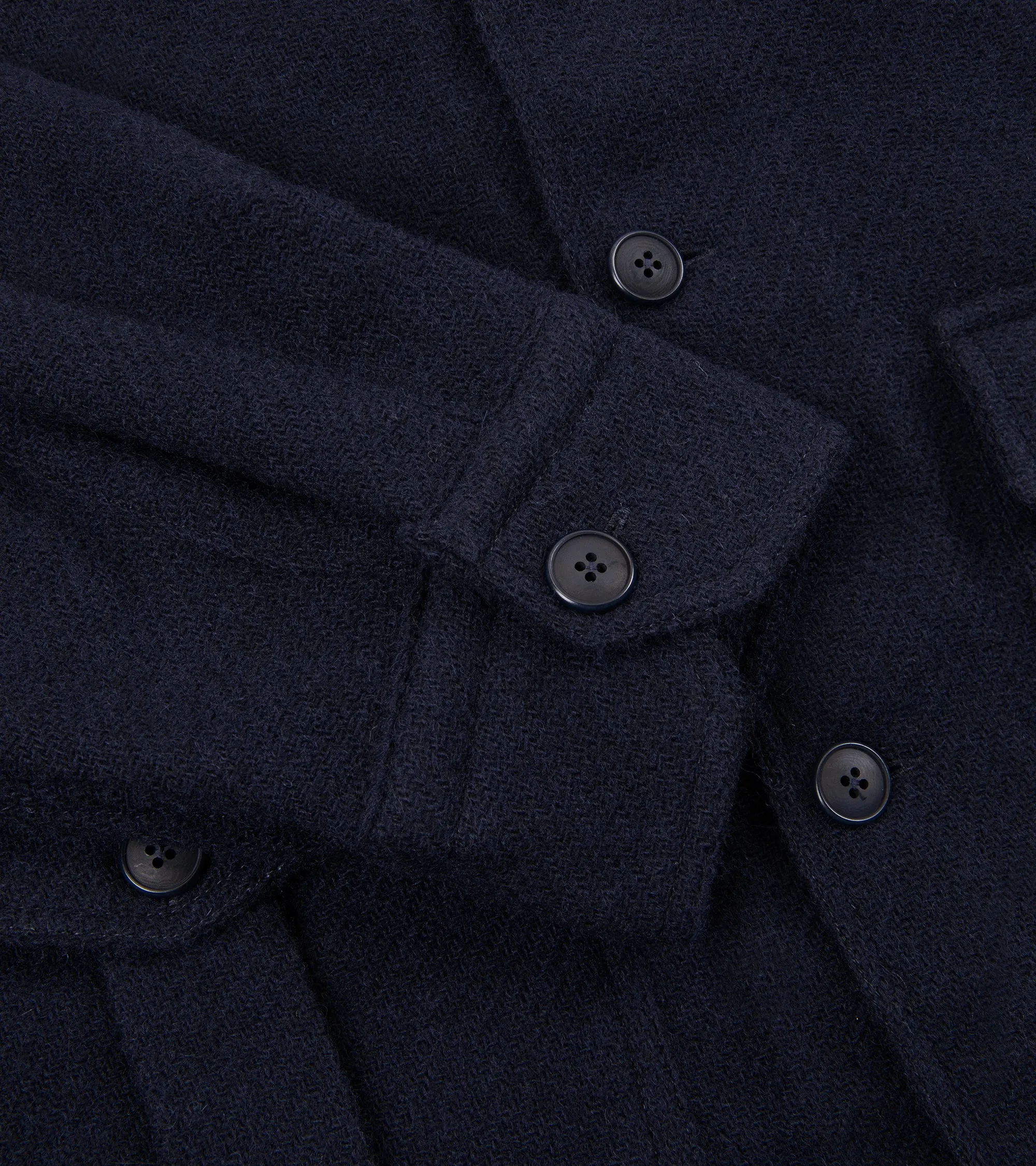 Salvatore Piccolo Shetland Wool Work Jacket: Navy