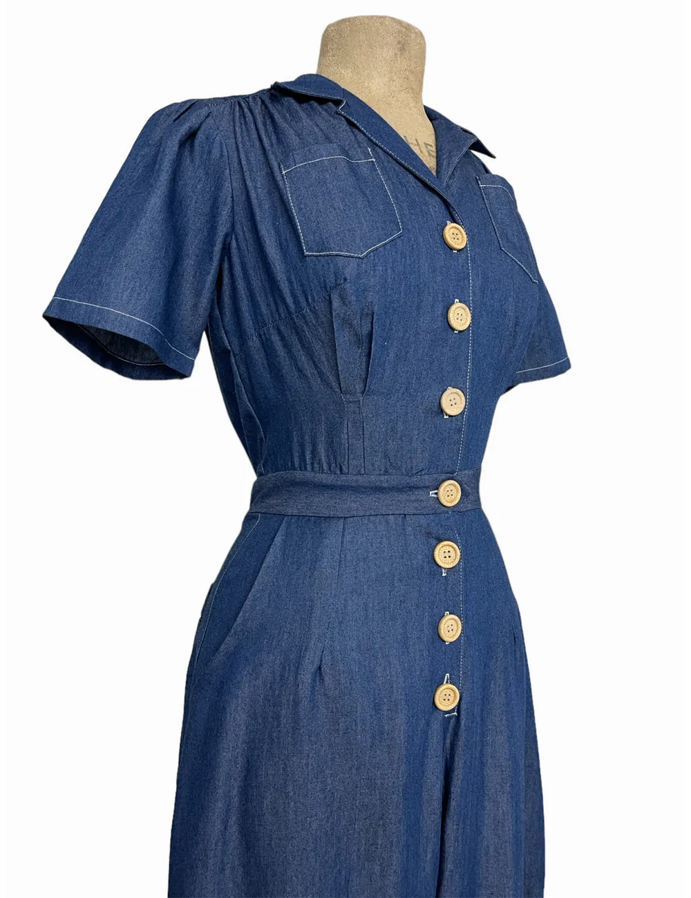 Scout for Loco Lindo Denim Blue Chambray 1940s Pacific Coveralls