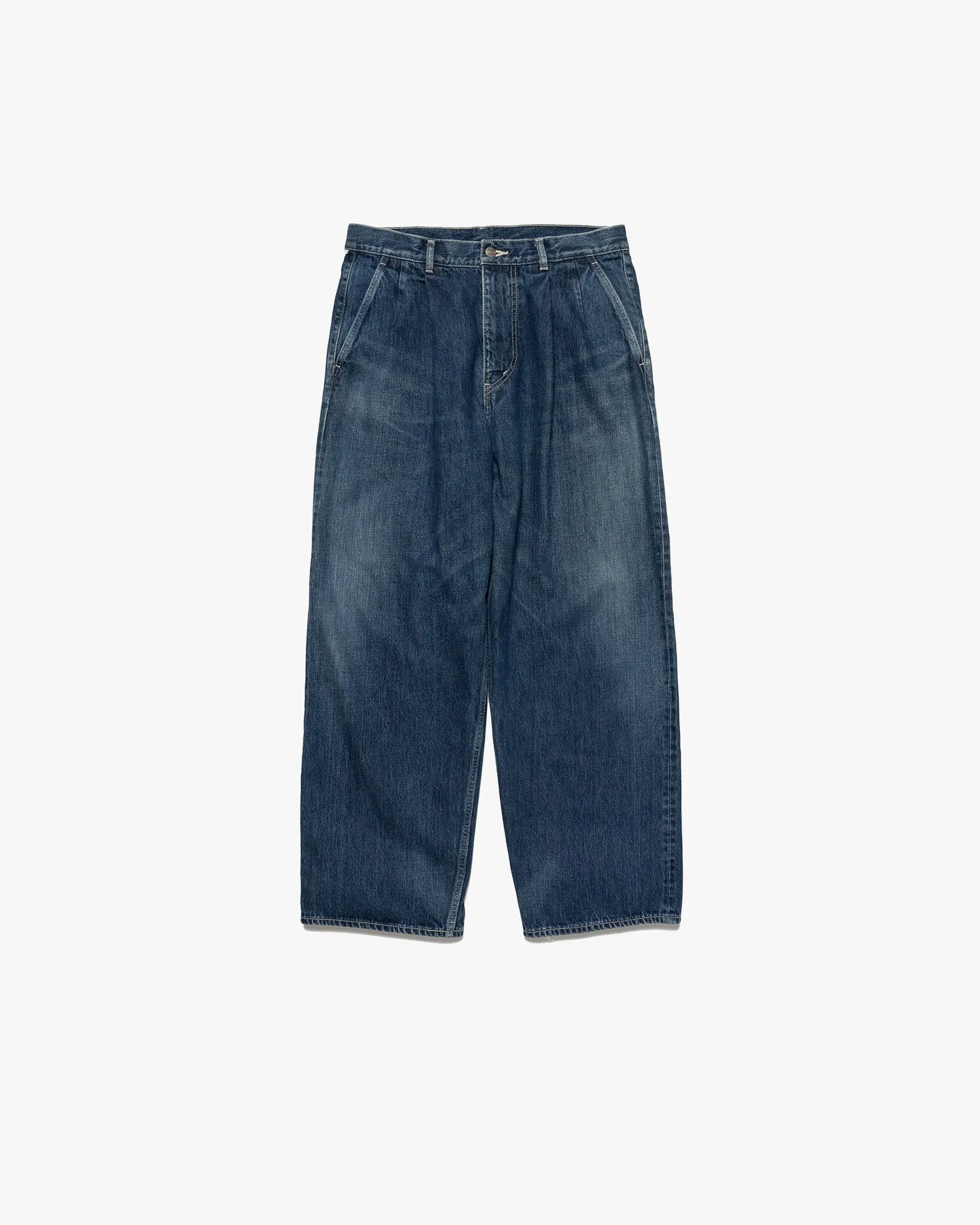 Selvage Denim Two Tuck Pants-DARK FADE-