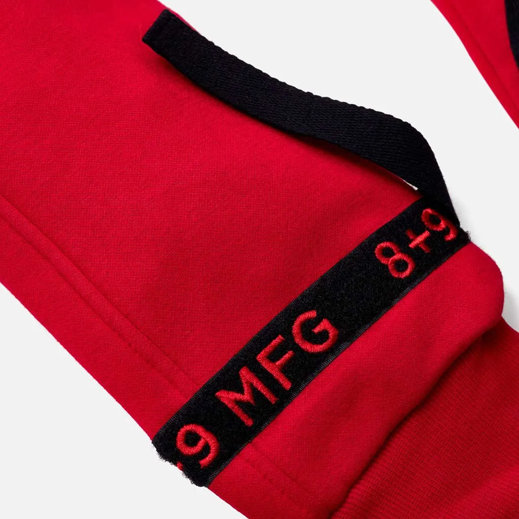 Strapped Up Slim Fleece Sweatpants Red