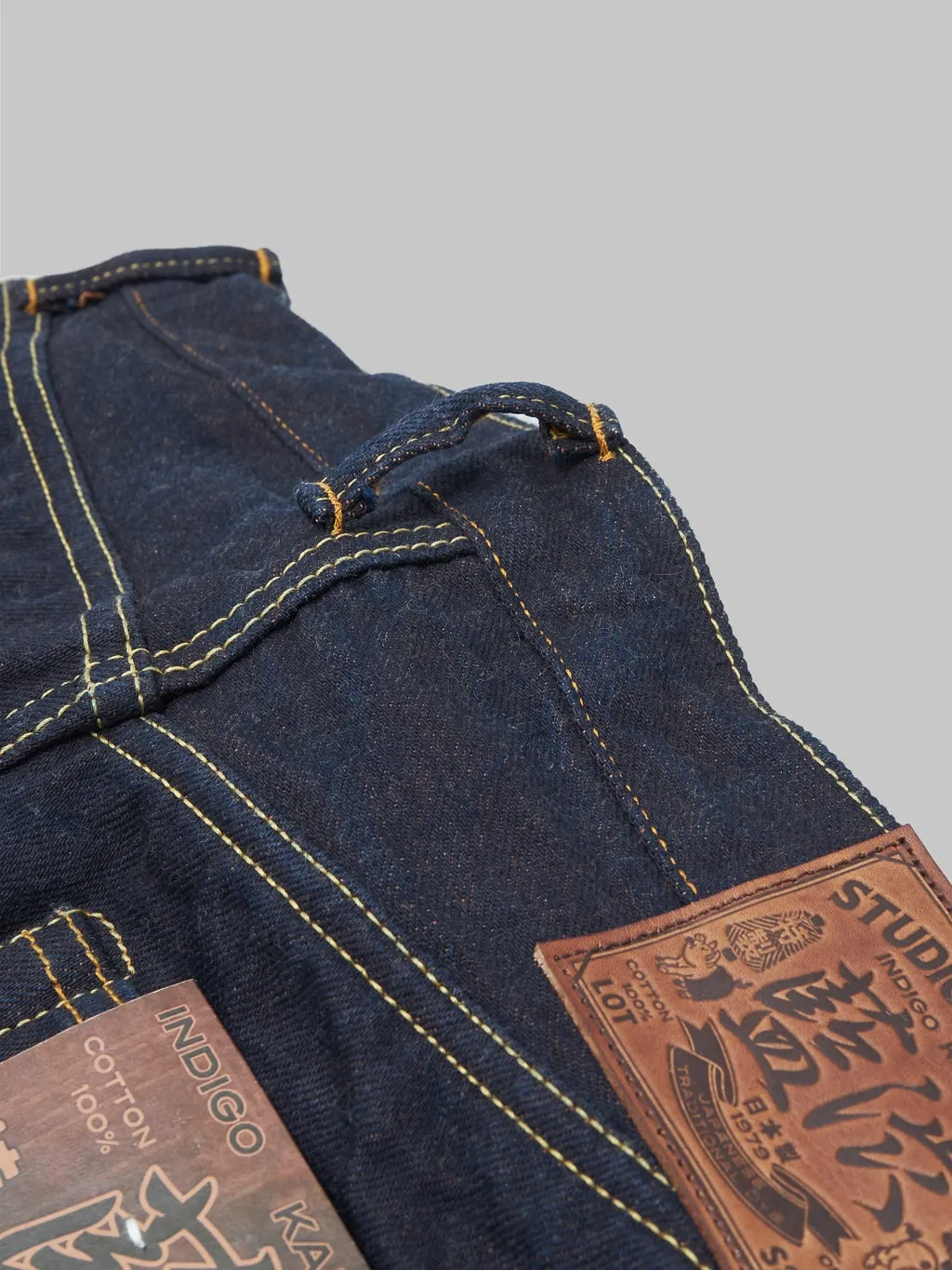 Studio D'artisan D1879 15oz "Aishibuzome" Natural Indigo x Kakishibu Regular Straight Jeans