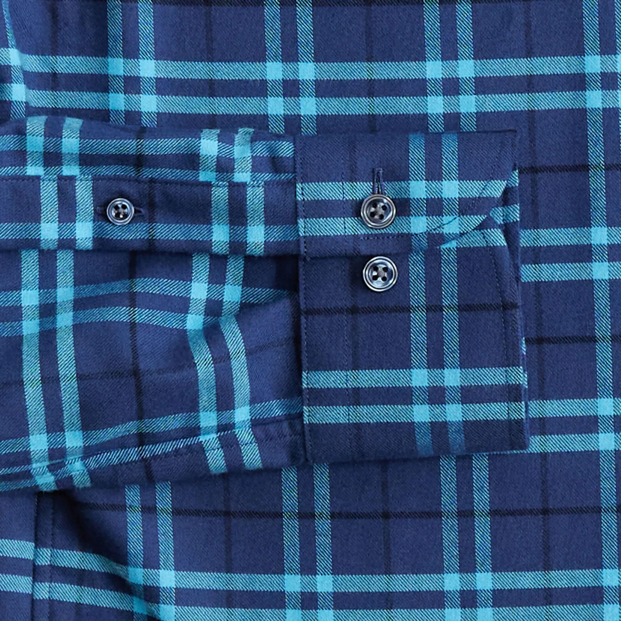 The Bright Blue Leavitt Flannel Custom Shirt