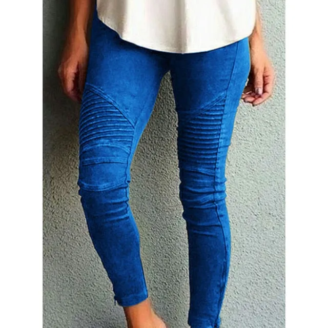 Trendy Mid Waist Skinny Stretch Pattern Jeans