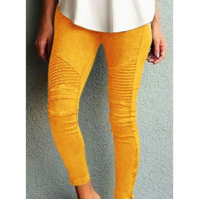 Trendy Mid Waist Skinny Stretch Pattern Jeans