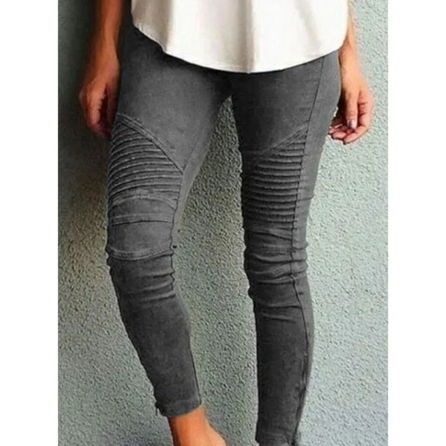 Trendy Mid Waist Skinny Stretch Pattern Jeans