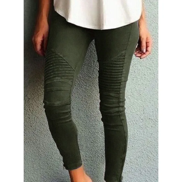 Trendy Mid Waist Skinny Stretch Pattern Jeans